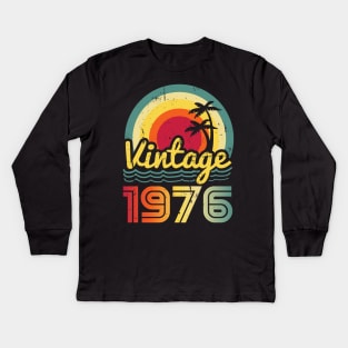 Vintage 1976 Made in 1976 47th birthday 47 years old Gift Kids Long Sleeve T-Shirt